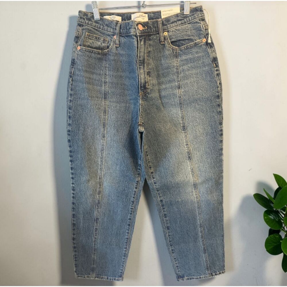 Women's Vintage wash denim High-Rise Carrot Leg Denim Jeans Comfortable